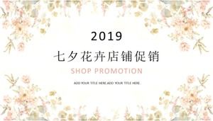Template PPT promosi toko bunga Tanabata yang segar dan elegan