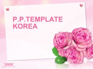 Rose and greeting card PPT template for Valentine's Day for lovers