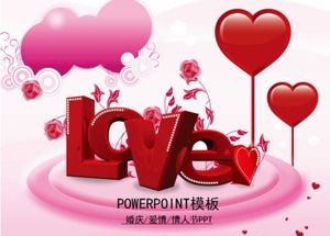 Love festive romantic Valentine's Day wedding proposal PPT template
