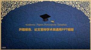 Template PPT laporan pembukaan suasana Eropa pola biru tua