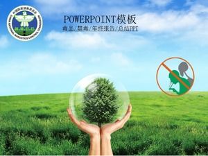 Plantilla PPT de resumen del informe de fin de año de protección ambiental de la policía antidrogas