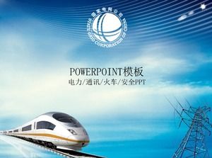 Ekonomiczny szablon PPT dla sieci energetycznej pociągu kolejowego
