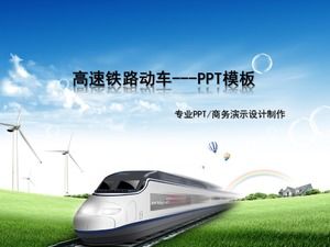 Modello PPT dinamico squisito del treno ferroviario ad alta velocità