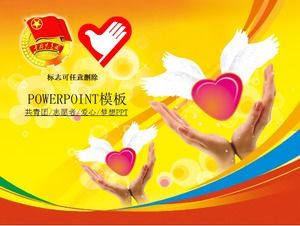 Plantilla PPT voluntaria de la Liga Juvenil Comunista Roja de Love Angel Cover
