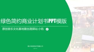 Zielony mały świeży i prosty szablon biznesplanu PPT