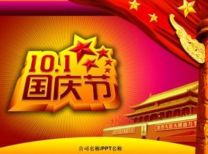 Nationalfeiertag Hua Table Red Kurze PPT-Vorlagen für den Nationalfeiertag