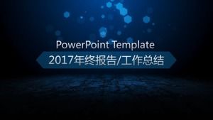 Dark blue technology style simple year-end summary PPT template