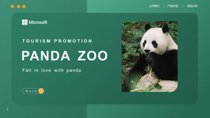 簡單清新的動物園熊貓主題ppt模板