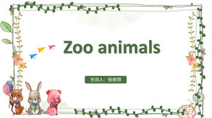 Cute cartoon animal theme elementary school kindergarten teaching courseware ppt template