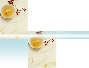 Modelo de PPT de arte de chá de fundo de chá de flores elegantes