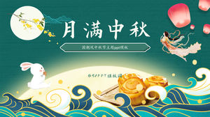 Ay dolunay Sonbahar Ortası Festivali-ulusal gelgit Çin tarzı Sonbahar Ortası Festivali ppt şablonu
