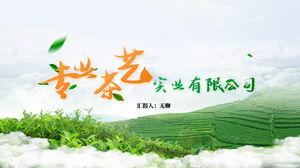 Fresh pastoral style tea art business general enterprise introduction ppt template
