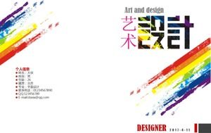 Modello PPT di progettazione di laurea curriculum creativo linee di colore dell'acquerello