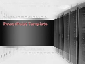 Modello PPT della tecnologia IT di sfondo nero del data center