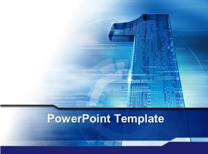 Blue background technology ppt template