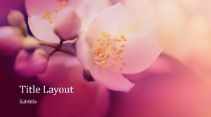 Simple and fresh peach blossom literary business general ppt template