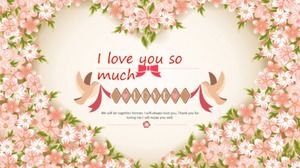 Pink romantic love background PPT template