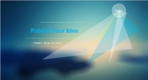 Blaue frische einfache kreative ios flat wind arbeitsplanbericht ppt-vorlage