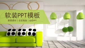 Yeşil basit taze yumuşak dekorasyon tasarımı PPT şablonu