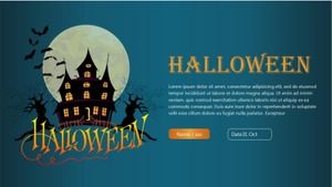 Blue English simple Halloween event planning PPT template