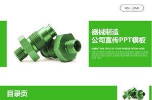 Template ppt publisitas perusahaan manufaktur peralatan sederhana hijau