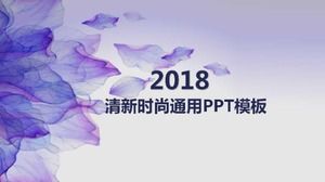 Plantilla PPT general del informe de resumen de trabajo anual de moda fresca púrpura