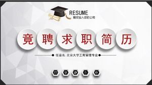 Plantilla ppt de currículum vitae de solicitud de empleo de estudiante universitario plano simple blanco