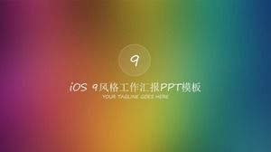 Template PPT laporan kerja gaya iOS 9 yang stylish dan sederhana