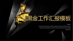 High-end atmosphere black gold business style work report PPT template