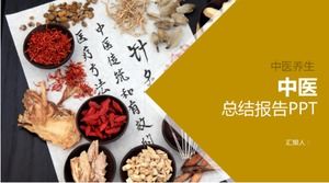 Özlü ve atmosferik modern geleneksel Çin tıbbı sağlık özeti raporu ppt şablonu