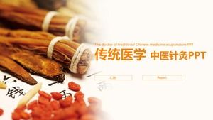 Plantilla ppt de informe de resumen de trabajo de medicina tradicional china concisa y de moda en inglés