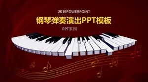 Brown creative exquisite atmosphere piano teaching ppt template