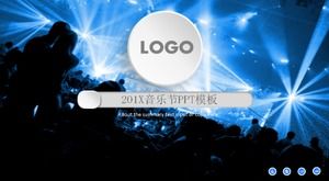 Blue fashion cool simple atmosphere music ppt template