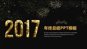 High-end atmospheric black gold style year-end work summary PPT template