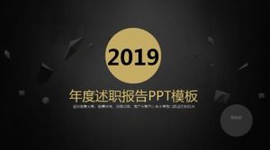 Șablon PPT raport anual de afaceri în stil aur negru simplu