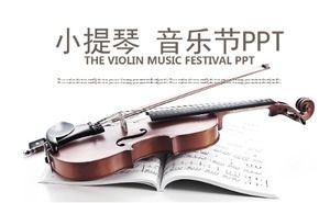 Retro frische und einfache PPT-Vorlage für Violine im europäischen und amerikanischen Stil