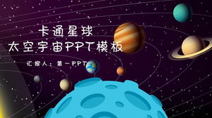 Template PPT tema ruang latar belakang planet alam semesta kartun