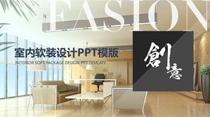 Modelo PPT de exibição de design de decoração suave para interiores