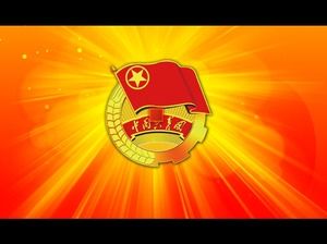 Red Glory Communist Youth League Party and Government Work Report PPT Template