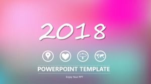 Pink creative ios style annual work plan summary report ppt template