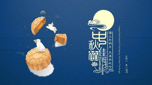 Blue classical style Mid-Autumn Festival PPT template free download