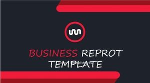 Modelo PPT de relatório de negócios elegante com atmosfera simples em preto e vermelho