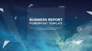 Template PPT laporan bisnis flat ios sederhana bergaya biru