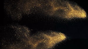 Due immagini di sfondo PPT di affari di particelle d'oro nero astratte