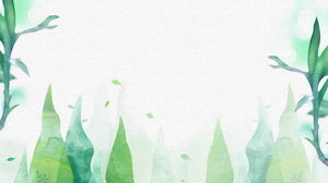 Imagens de fundo PPT de duas plantas aquarela verdes abstratas