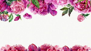 Gambar latar belakang PPT bunga peony cat air