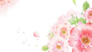 鮮豔的水彩花朵PPT背景圖片