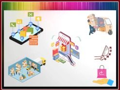 6 vignette PPT del tema dello shopping e-commerce