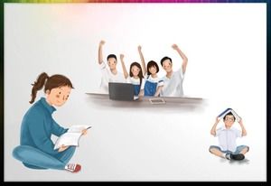 Materiale illustrativo PPT per insegnanti e studenti di cartoni animati sei