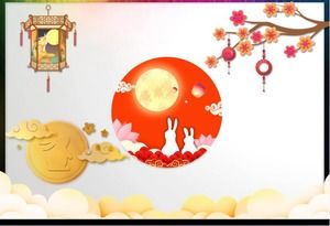 Lentera Xiangyun Moon Jade Rabbit Mid-Autumn Festival bahan PPT